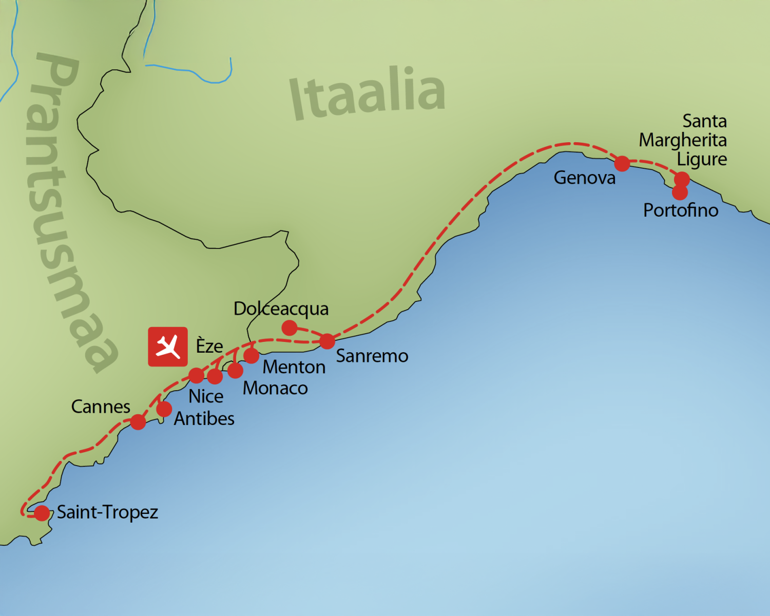 Reisiteekond Riviera reisil